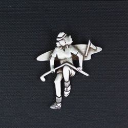 Angry Female Golfer - Pewter Brooch - 3160CP